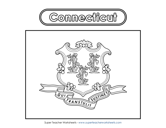 Flags & Seals - Connecticut Flag Coloring Page Flags & Seals - Connecticut Flag Coloring Page