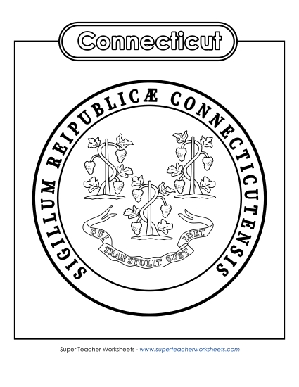 Flags & Seals - Connecticut State Seal (Black & White)