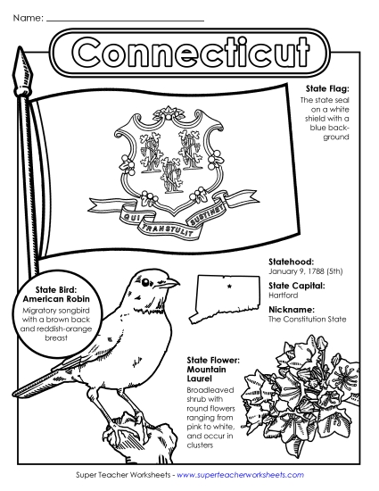 Symbols - Connecticut State Symbols Coloring Page Symbols - Connecticut State Symbols Coloring Page