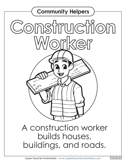Anchor Chart / Coloring Pages - Construction Worker