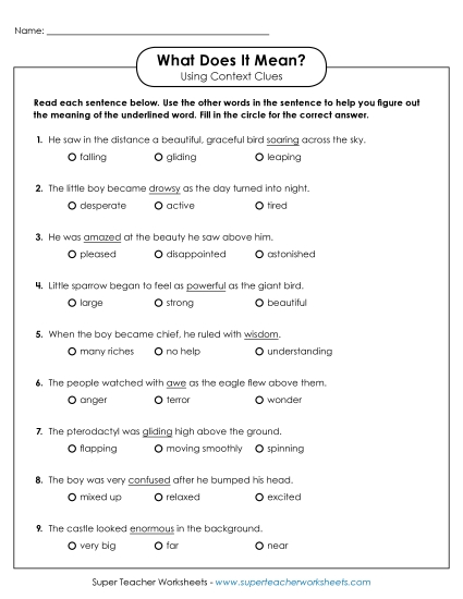 More Reading Printables - Context Clues More Reading Printables - Context Clues