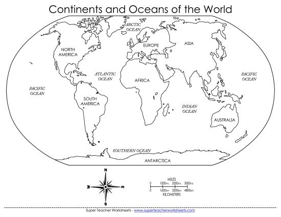 World Maps - Continents & Oceans World Maps - Continents & Oceans