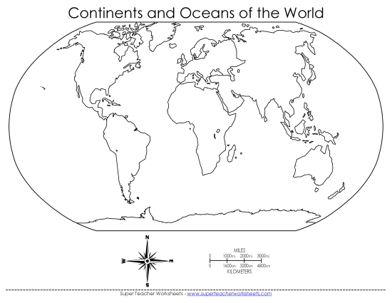 World Maps - Continents & Oceans (Blank) World Maps - Continents & Oceans (Blank)
