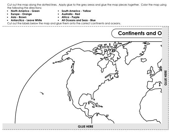 World Maps - Continents (Cut & Glue) World Maps - Continents (Cut & Glue)