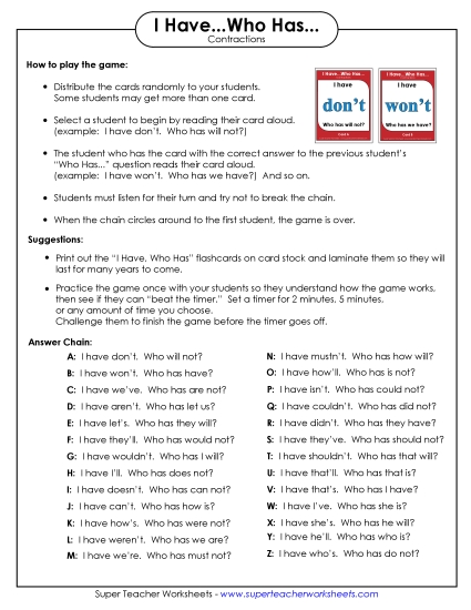Games - Contractions 