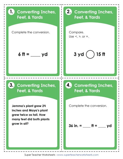 Converting Inches, Feet, and Yards Converting Inches, Feet, and Yards