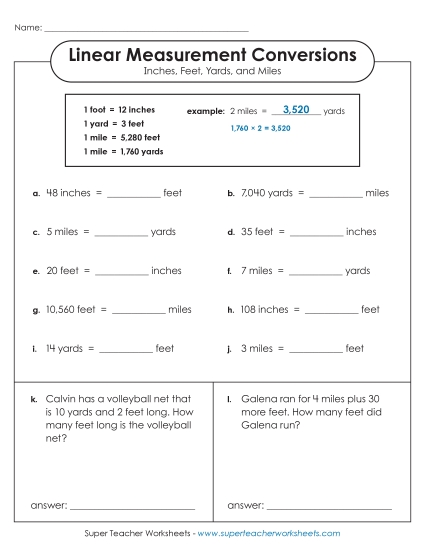 Conversions & Unit Comparisons - Converting Inches, Feet, Yards, and Miles (Basic) Conversions & Unit Comparisons - Converting Inches, Feet, Yards, and Miles (Basic)