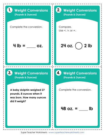 Converting Weight (Pounds and Ounces) Converting Weight (Pounds and Ounces)