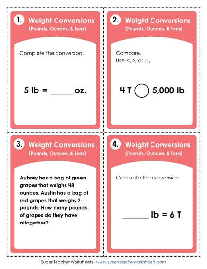 Converting Weight (Pounds, Ounces, and Tons) Converting Weight (Pounds, Ounces, and Tons)