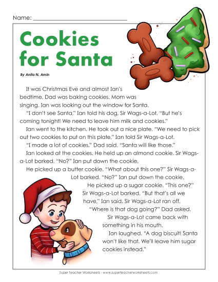 Ian and Sir Wags-a-Lot Stories (Fiction) - Cookies for Santa Ian and Sir Wags-a-Lot Stories (Fiction) - Cookies for Santa
