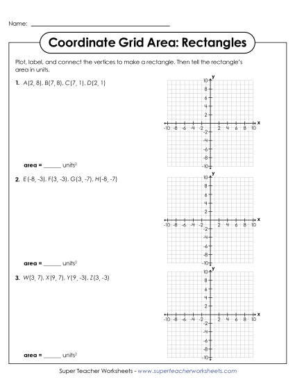 Area & Perimeter on a Coordinate Grid - Coordinate Grid Area: Rectangles