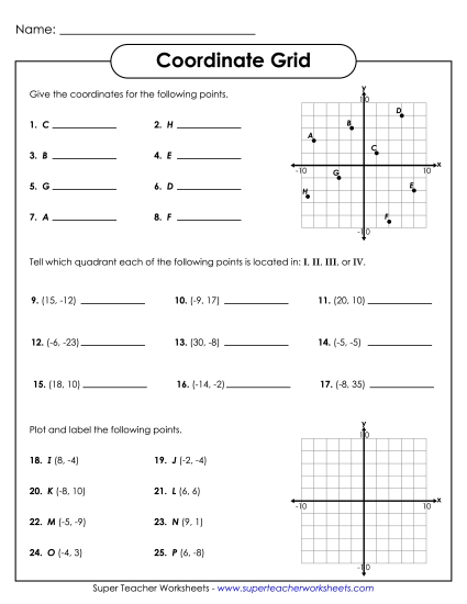 Advanced (Positive & Negative) - Coordinate Grid  (Positive and Negative)