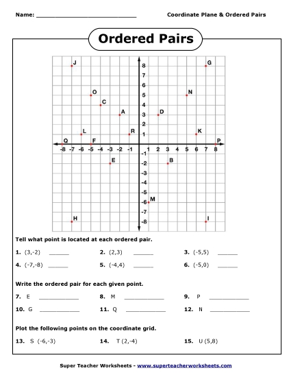 Advanced (Positive & Negative) - Coordinate Plane (Positive and Negative)