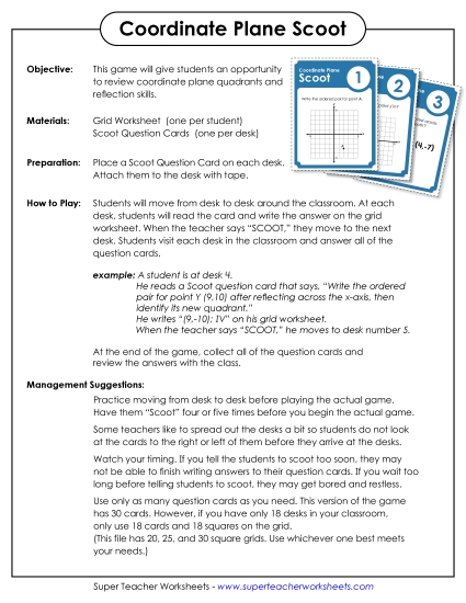 Advanced (Positive & Negative) - Coordinate Plane Scoot