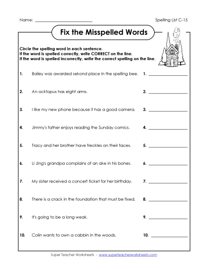 Worksheets - Correct or Incorrect? (C-15)