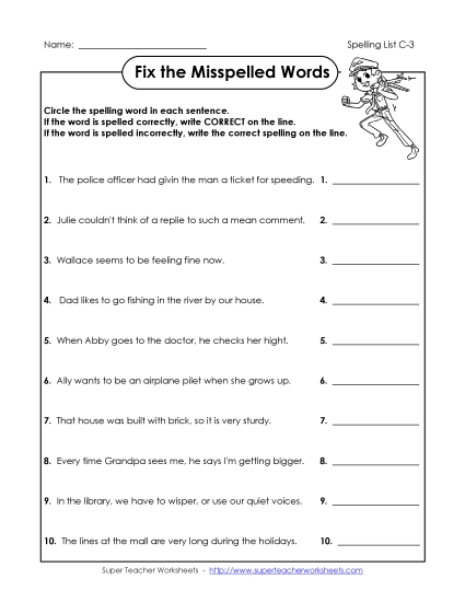 Worksheets - Correct or Incorrect? (C-3)