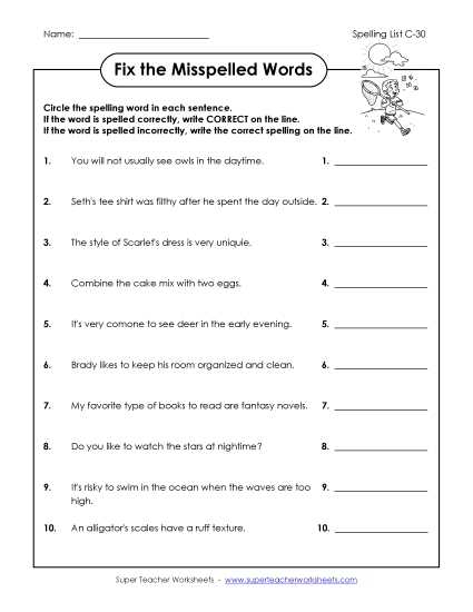Worksheets - Correct or Incorrect? (C-30) 