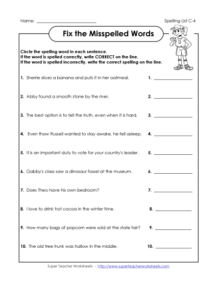 Worksheets - Correct or Incorrect?  (C-4)