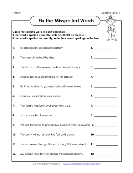 Worksheets and Puzzles - Correct or Incorrect?  (E-1)