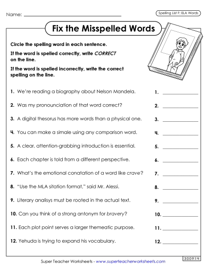 Worksheets and Puzzles - Correct or Incorrect? (ELA)