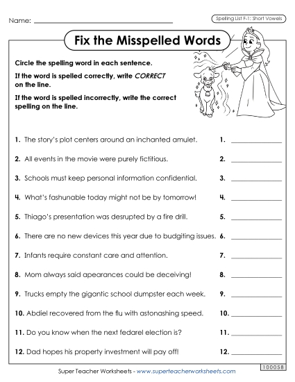 Worksheets and Puzzles - Correct or Incorrect? (F-1) 