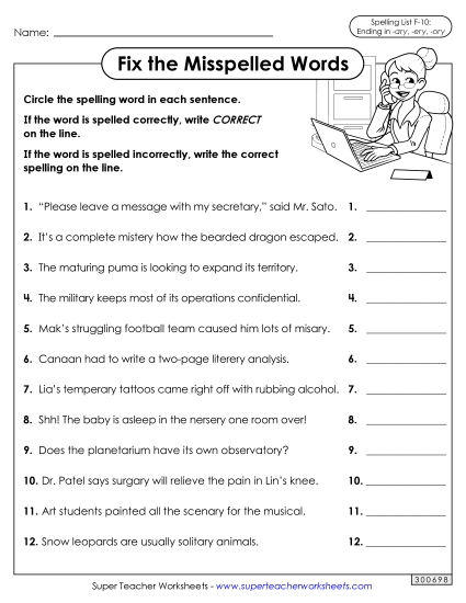 Worksheets and Puzzles - Correct or Incorrect? (F-10)