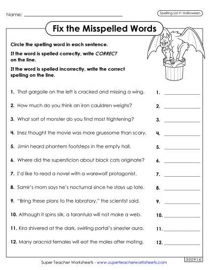Worksheets and Puzzles - Correct or Incorrect? (Halloween)
