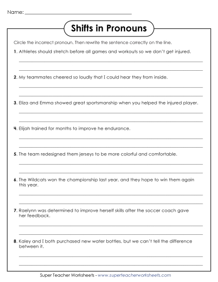 Pronouns and Antecedents - Correcting Shifts in Pronouns