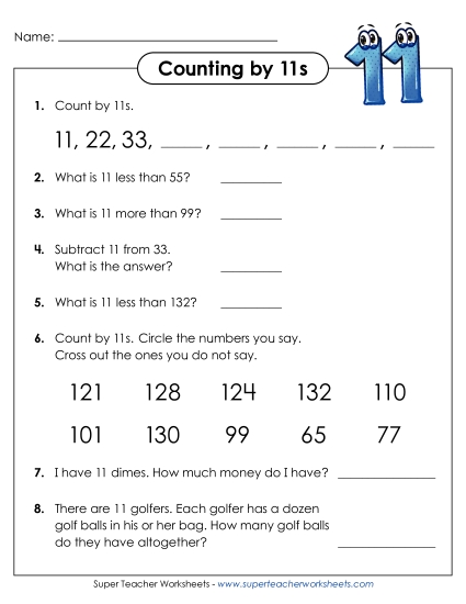 Count By 11s - Questions Count By 11s - Questions