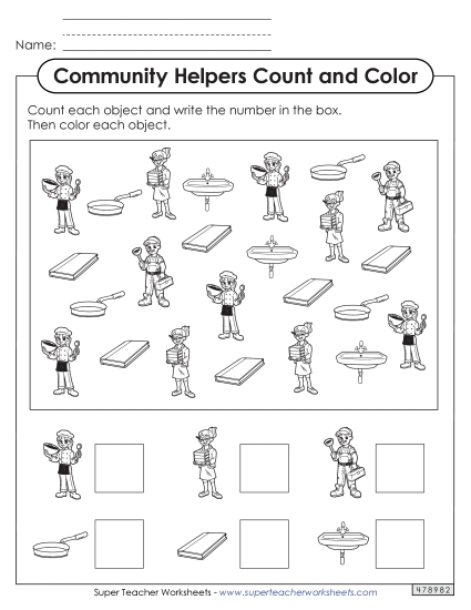 Counting Up to 10 - Count the Objects  (Bus Driver, Construction Worker, Mail Carrier)