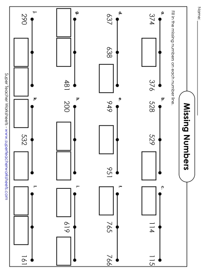 Counting Number Lines - Counting (3-Digit) Counting Number Lines - Counting (3-Digit)