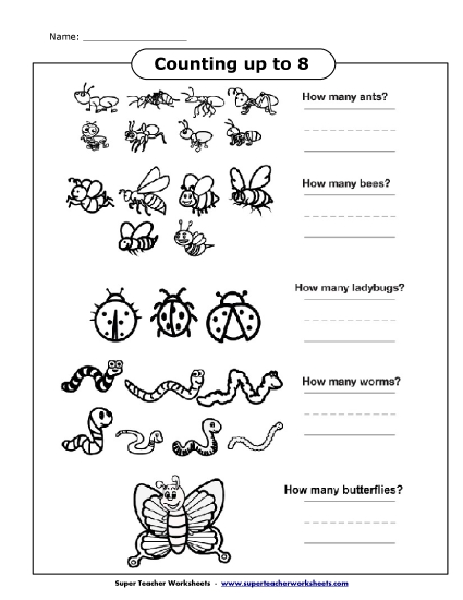 Counting Up to 10 - Counting Bugs (Up to 8) Counting Up to 10 - Counting Bugs (Up to 8)