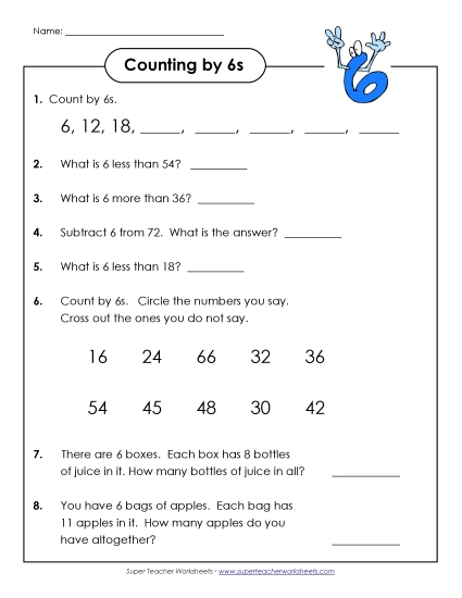 Counting By 6s - Questions
