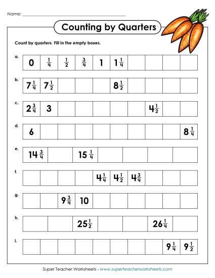 Ordering & Counting - Counting by Quarters