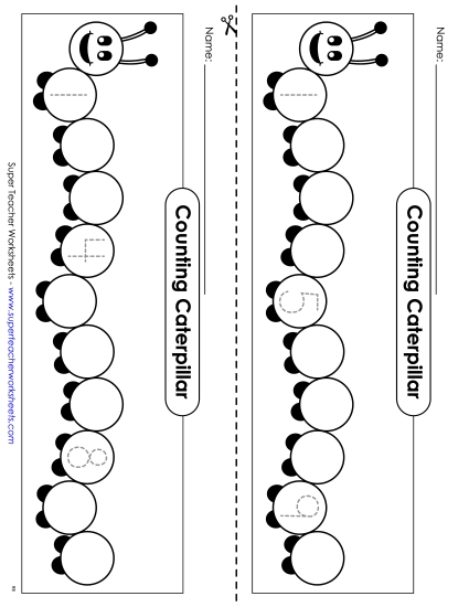 Counting Up to 10 - Counting Caterpillar