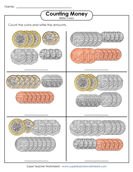 Modern Coins - Counting Coins (UK) Modern Coins - Counting Coins (UK)