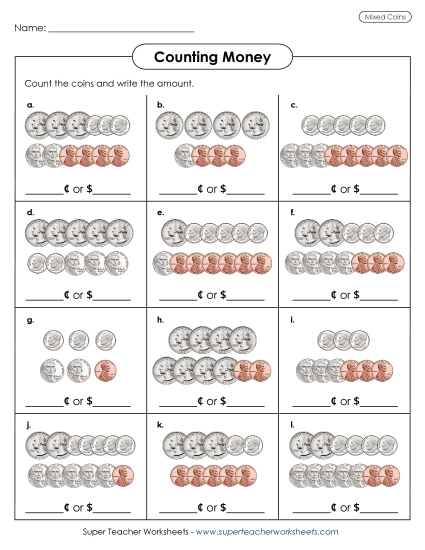 Coins Only (No Bills) - Counting Mixed Coins 2