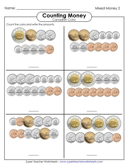 Mixed Coins & Bills - Counting Mixed Coins #2b Mixed Coins & Bills - Counting Mixed Coins #2b