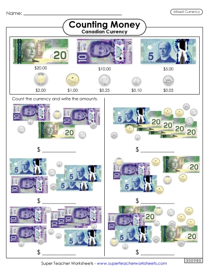 Mixed Coins & Bills - Counting Mixed Coins and Bills #2 Mixed Coins & Bills - Counting Mixed Coins and Bills #2