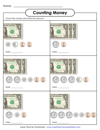 Amounts Up to $4 - Counting Money 2 (Up to $4)