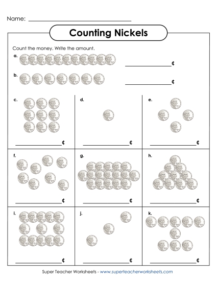Skip Counting by 5s - Counting Nickels