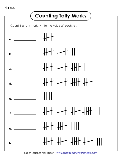 Counting Tallies - Counting Tally Marks (Version 2)