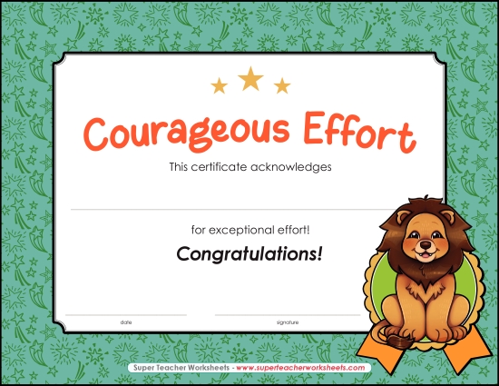 More School Awards - Courageous Effort More School Awards - Courageous Effort