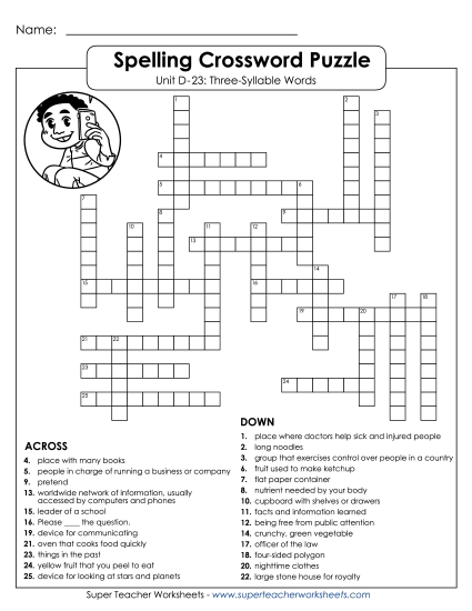 Worksheets - Crossword (D-23)