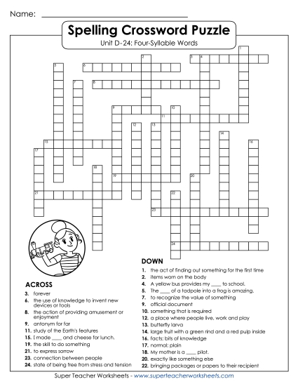 Worksheets - Crossword (D-24)