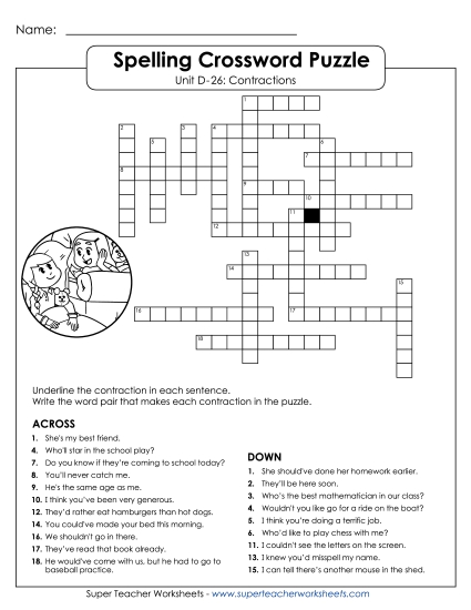 Worksheets - Crossword (D-26)