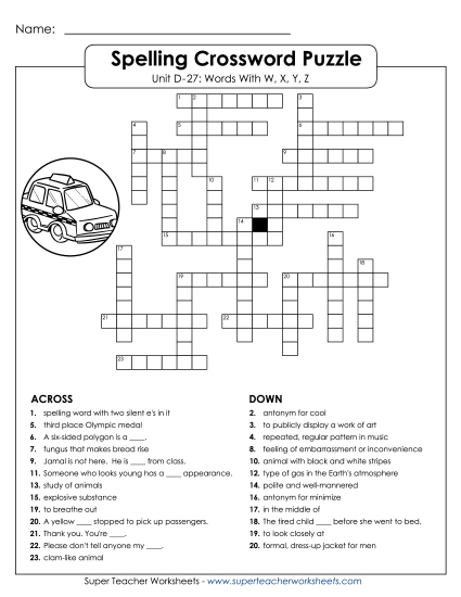 Worksheets - Crossword (D-27)
