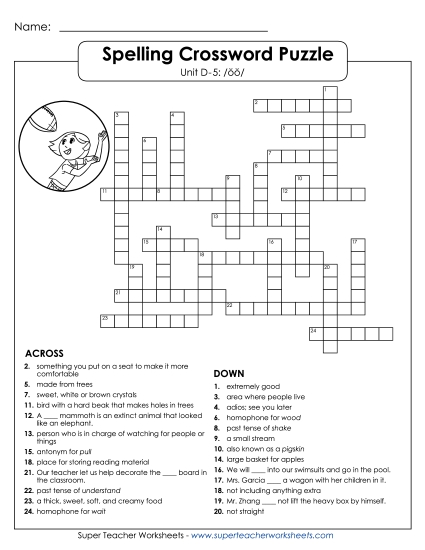 Worksheets - Crossword (D-5)