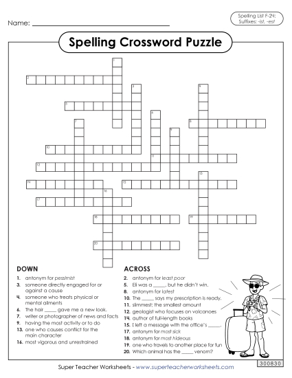 Worksheets and Puzzles - Crossword (F-24) Worksheets and Puzzles - Crossword (F-24)
