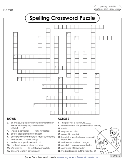 Worksheets and Puzzles - Crossword (F-27)